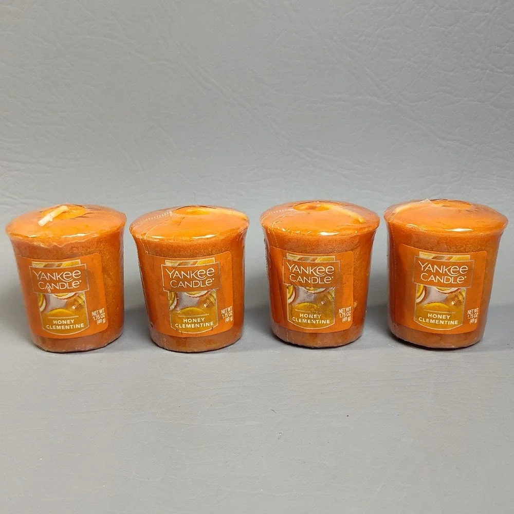 Yankee Candle Votive Candles Honey Clementine 1.75 oz‎ Lot Of 4 RARE Retired HTF